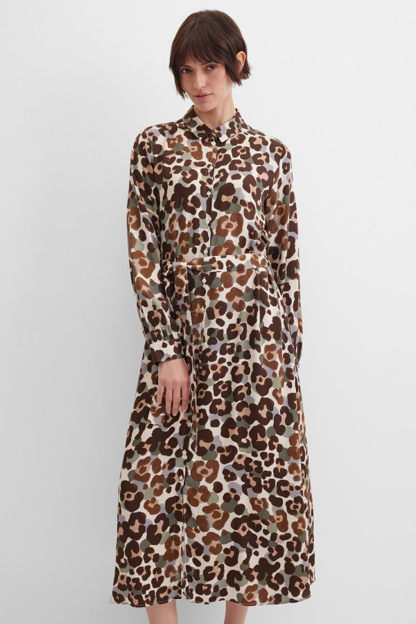 Платье-рубашка с принтом