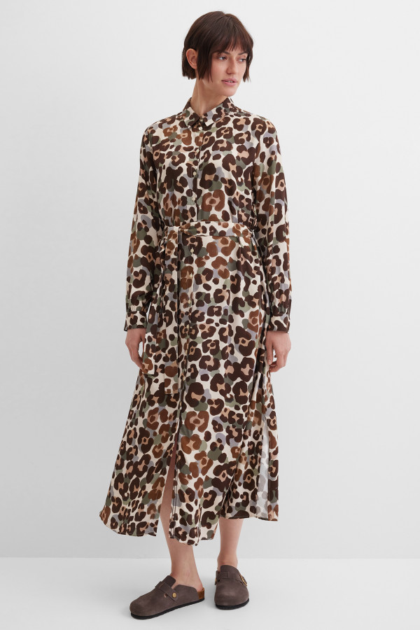 Платье-рубашка с принтом
