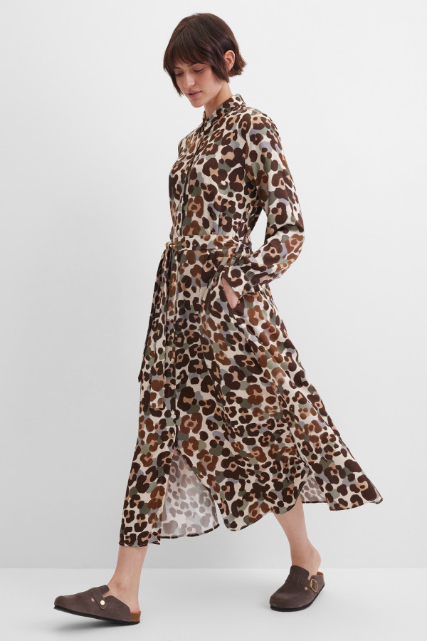 Платье-рубашка с принтом