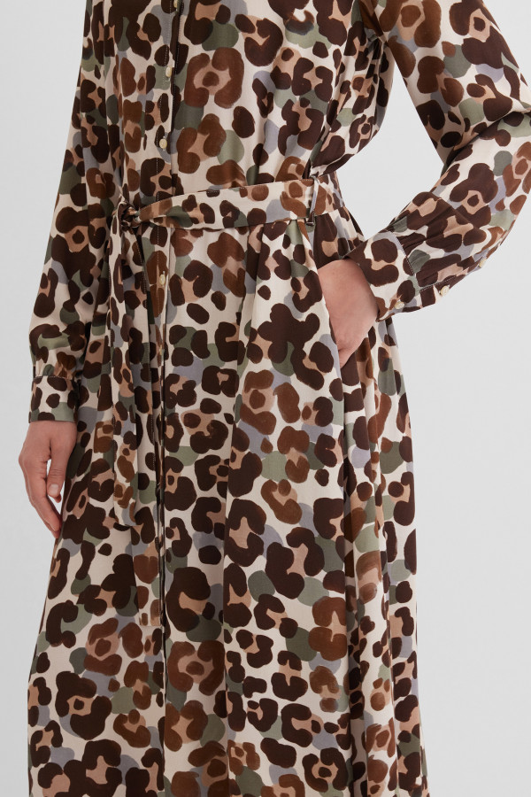 Платье-рубашка с принтом