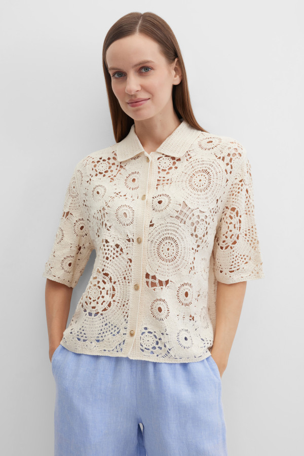 Рубашка кроше укороченная