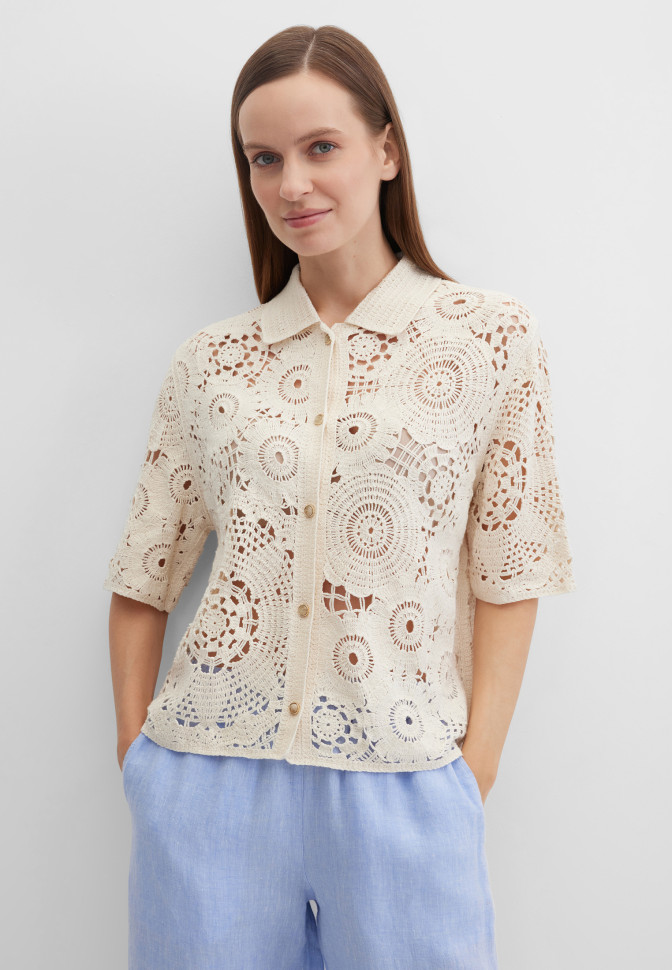 Рубашка кроше укороченная