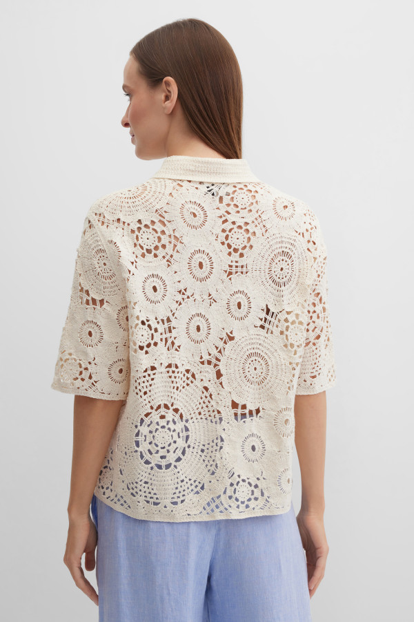 Рубашка кроше укороченная