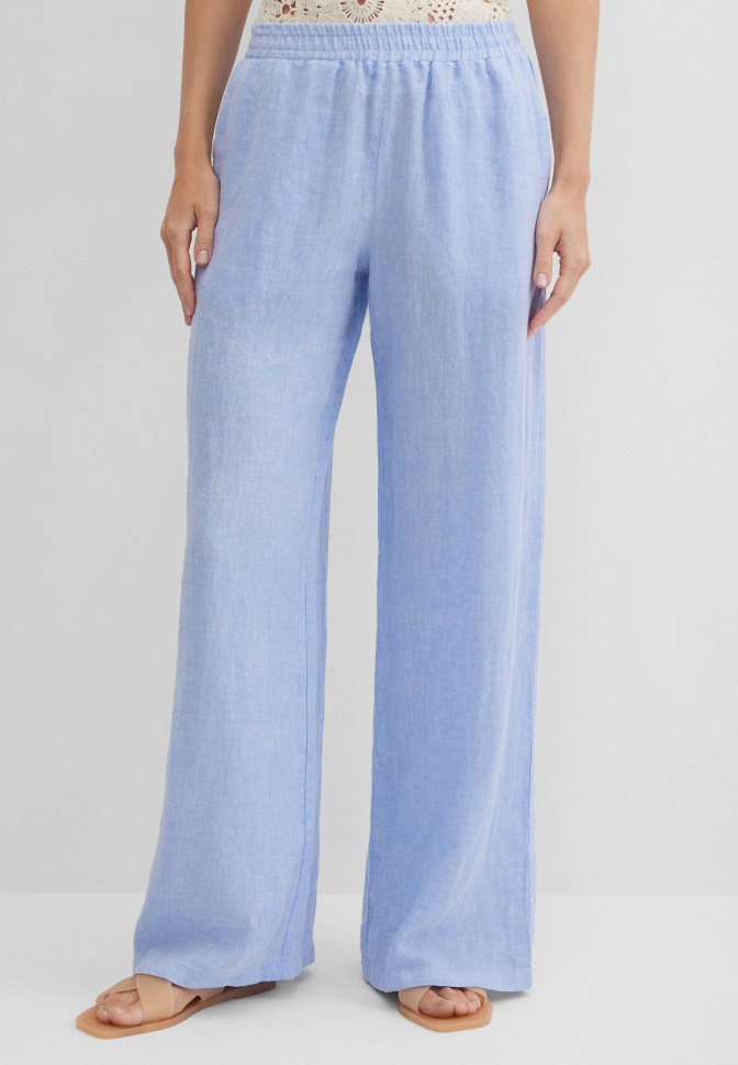 Брюки широкие изо льна