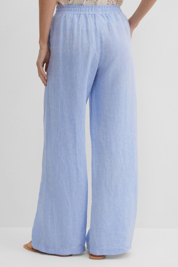 Брюки широкие изо льна