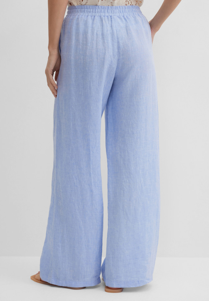 Брюки широкие изо льна