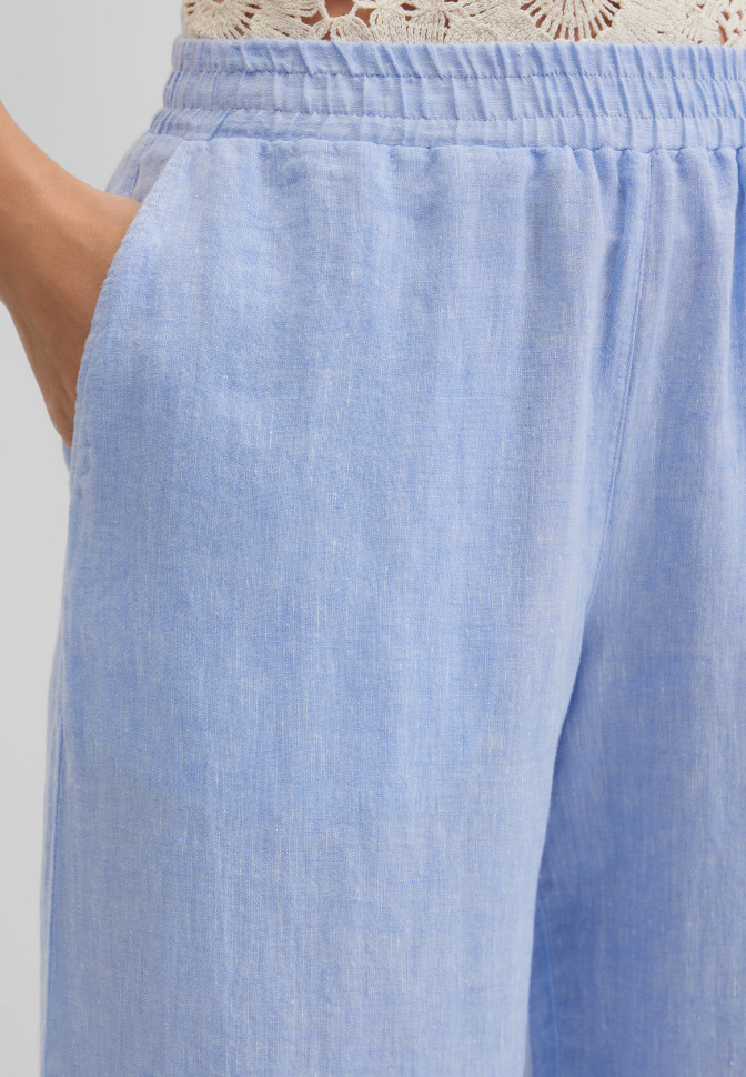 Брюки широкие изо льна