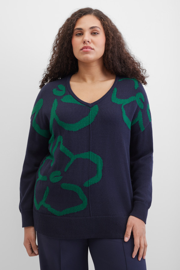 Пуловер с цветочным принтом