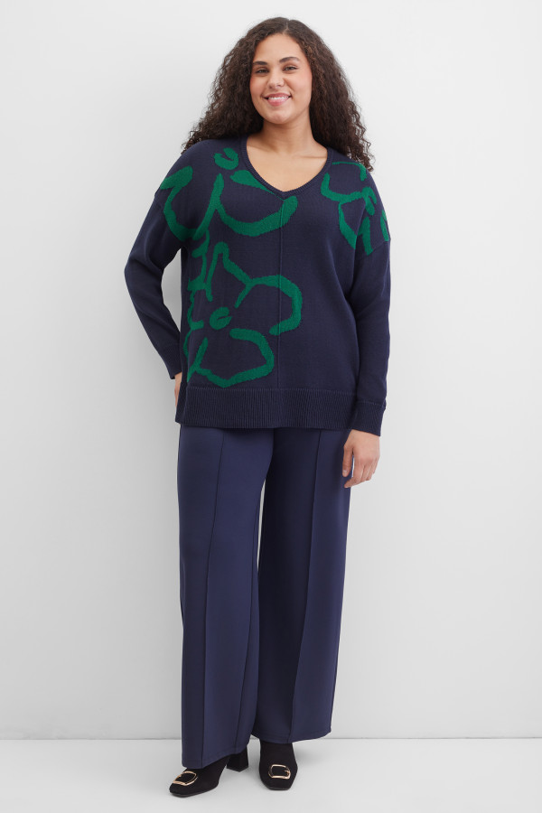 Пуловер с цветочным принтом