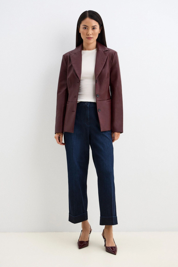 Джинсы укороченные свободного кроя