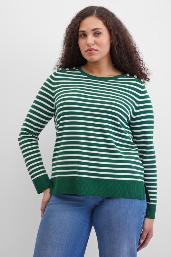 Джемпер в полоску прямого кроя