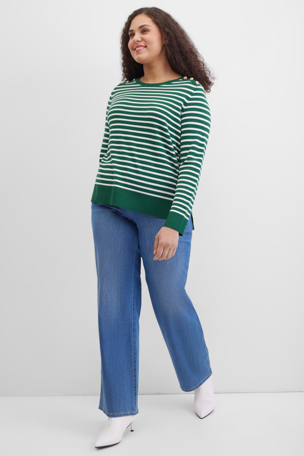 Джемпер в полоску прямого кроя