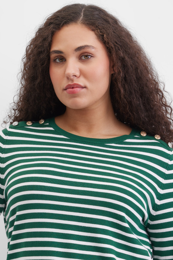 Джемпер в полоску прямого кроя