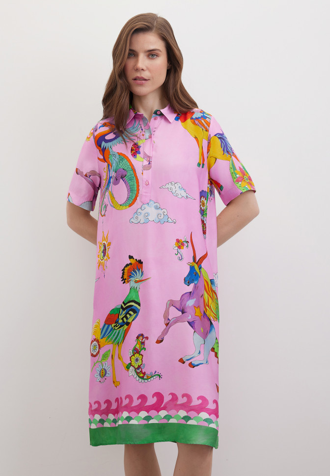 Платье-рубашка с принтом