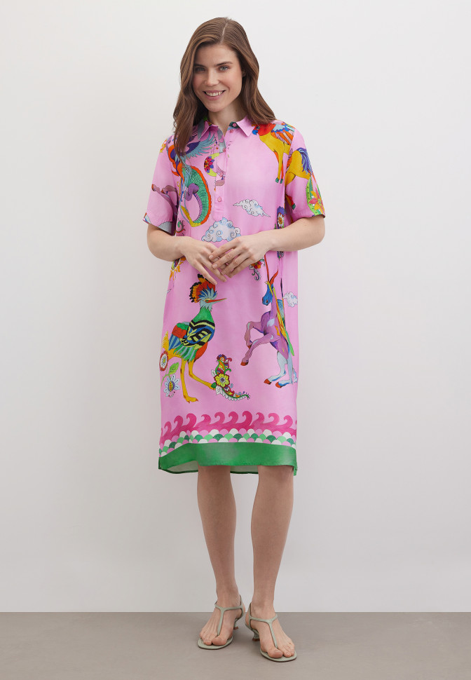 Платье-рубашка с принтом