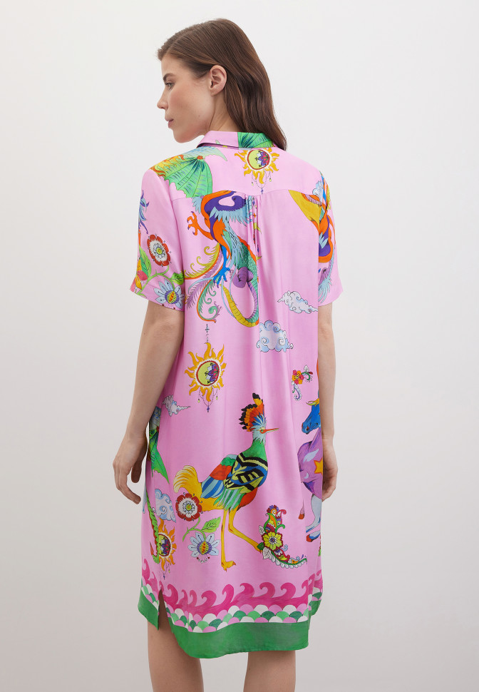 Платье-рубашка с принтом