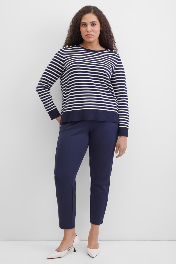 Джемпер в полоску прямого кроя