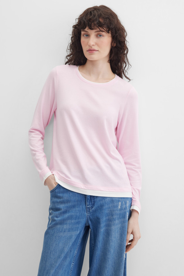 Лонгслив с контрастной отделкой