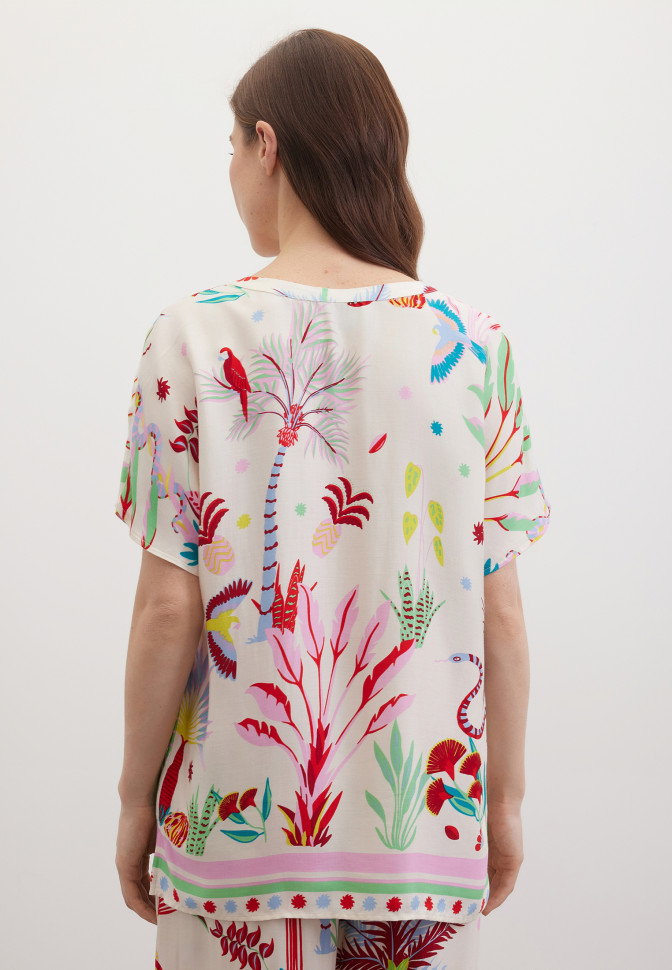 Блузка из вискозы с принтом