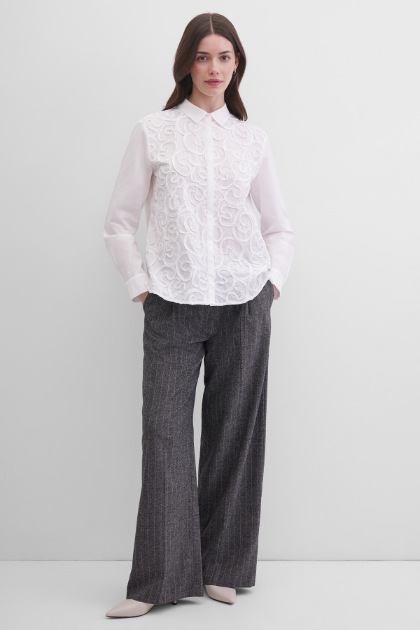 Брюки широкие в полоску