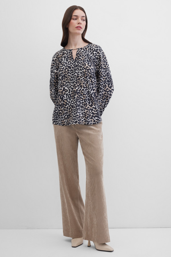 Блузка с принтом с длинным рукавом