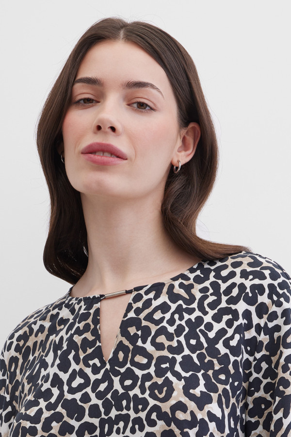 Блузка с принтом с длинным рукавом