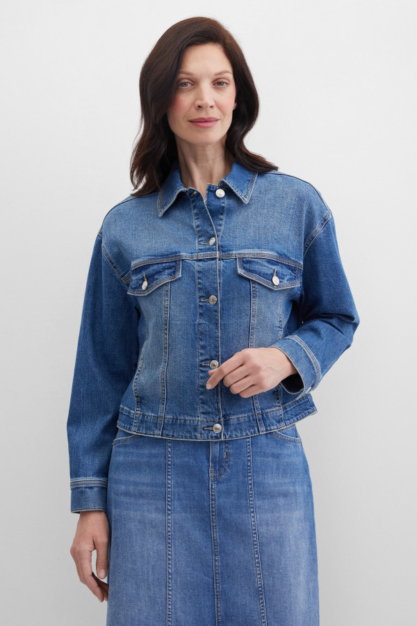 Куртка джинсовая с эффектом потертости