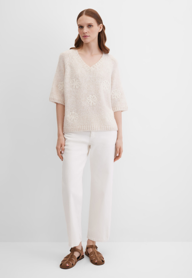 Джемпер-пуловер с коротким рукавом