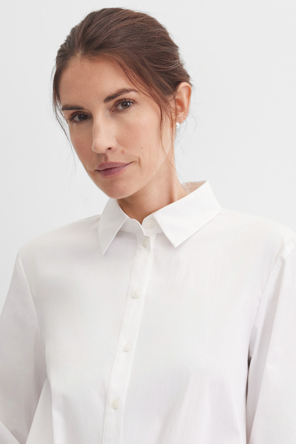Рубашка с длинным рукавом с защипами