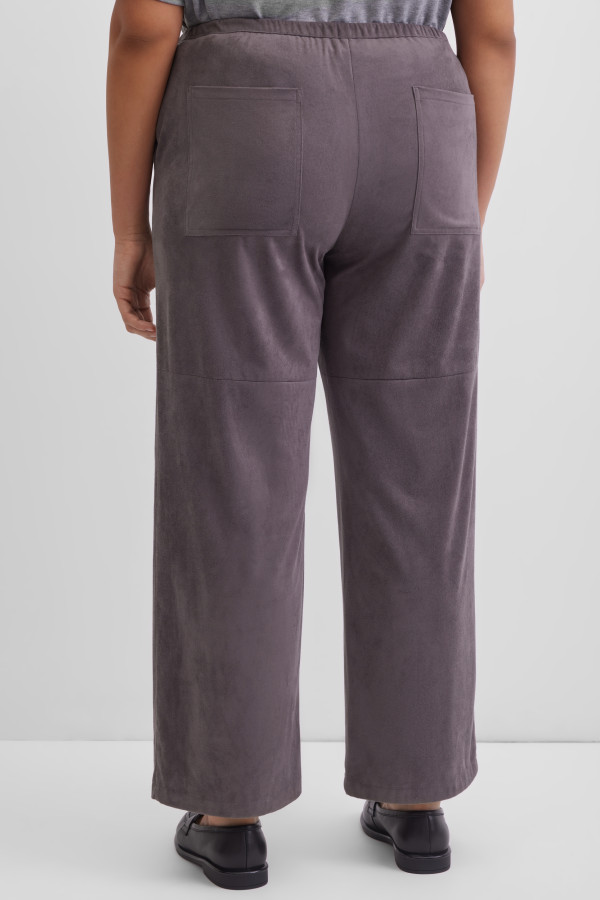 Брюки укороченные из экозамши