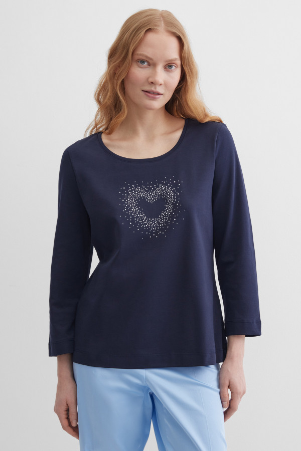 Лонгслив с рукавами 3/4 с декором