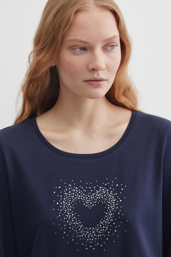 Лонгслив с рукавами 3/4 с декором