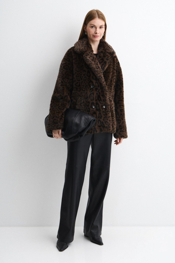 Шуба искусственная из экомеха