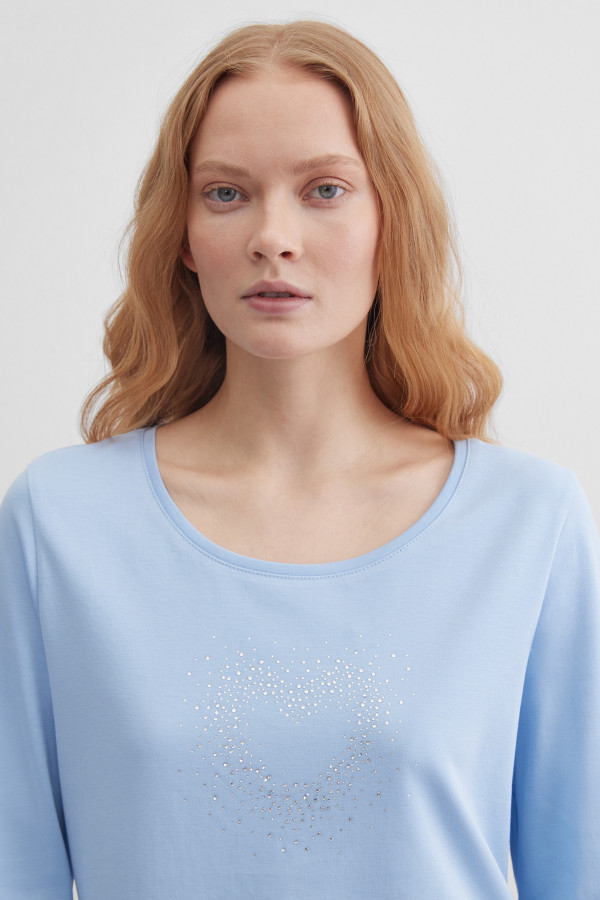 Лонгслив с рукавами 3/4 с декором