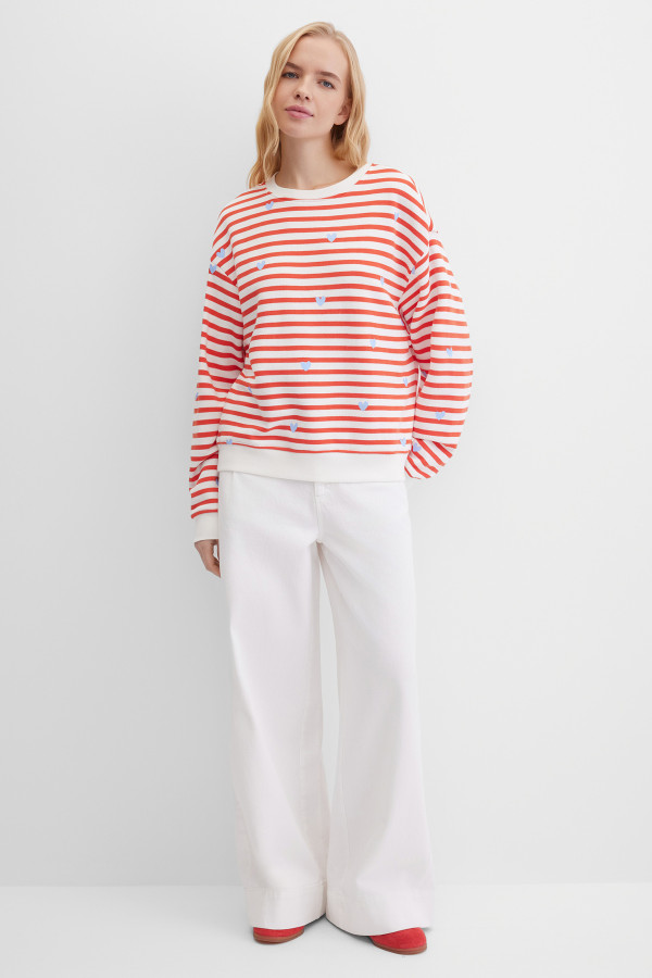 Свитшот свободный в полоску