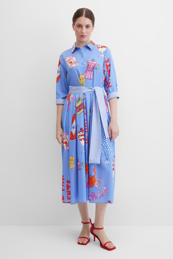 Платье-рубашка миди