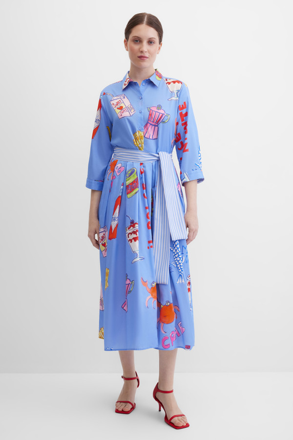 Платье-рубашка миди