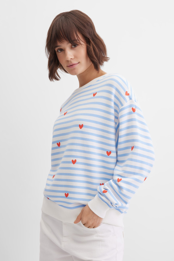 Свитшот свободный в полоску