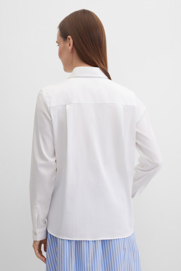 Рубашка укороченная с карманом