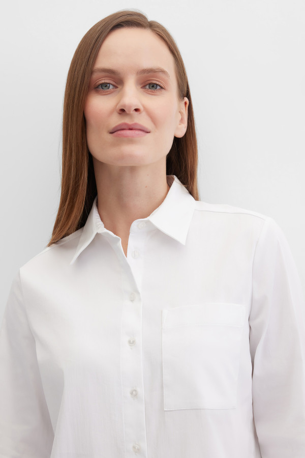 Рубашка укороченная с карманом