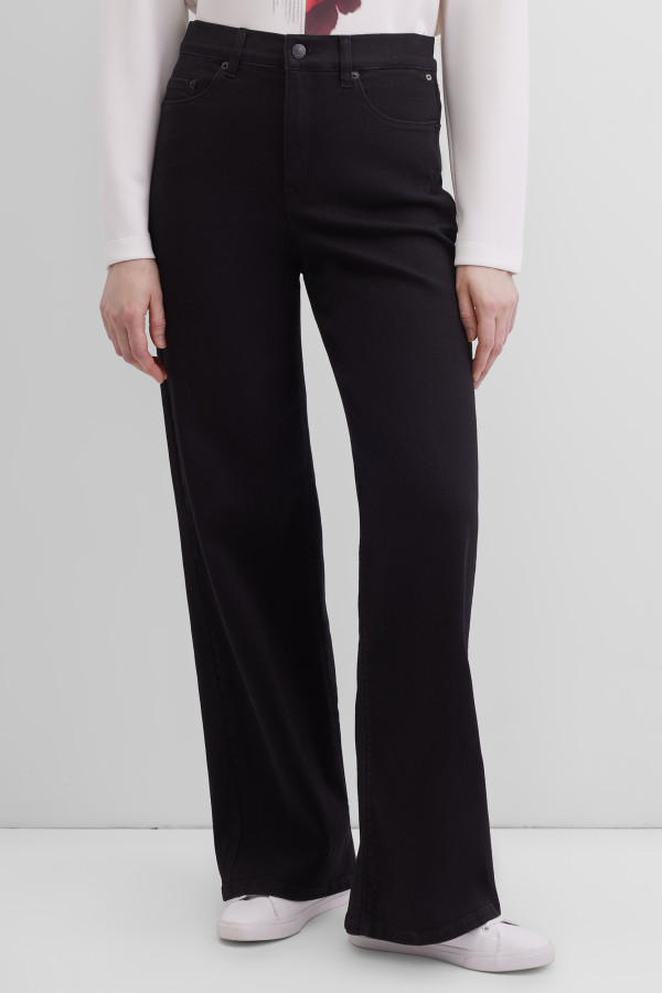 Джинсы wide leg с высокой посадкой