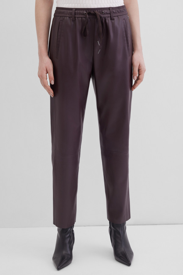 Брюки укороченные из экокожи