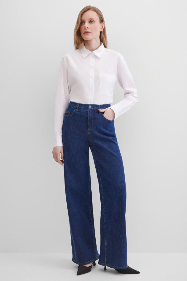 Джинсы wide leg с высокой посадкой