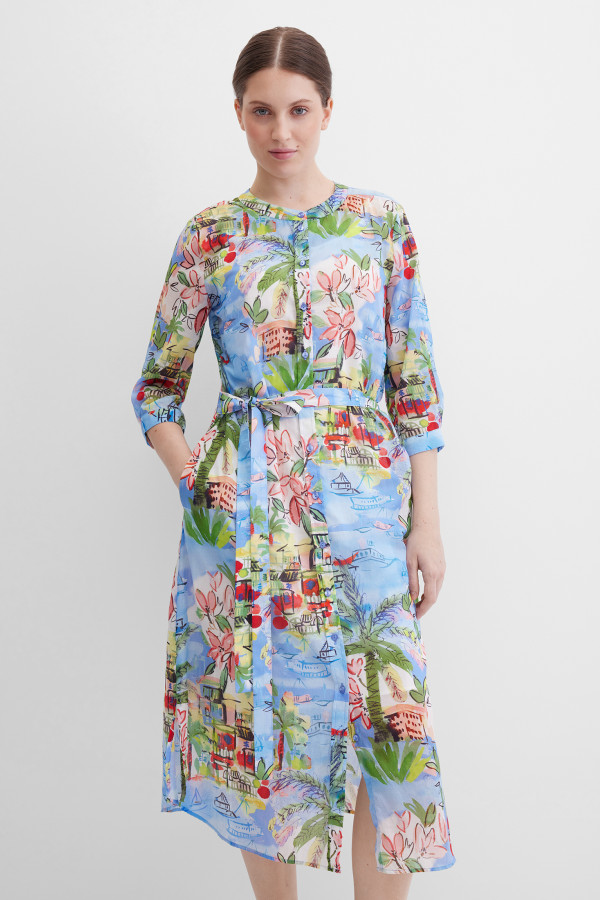 Платье-рубашка миди