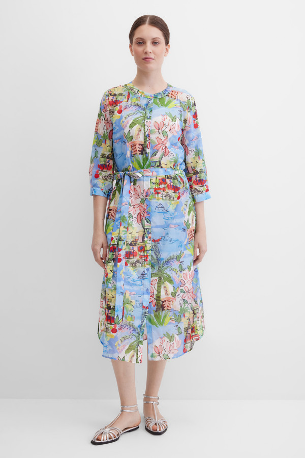 Платье-рубашка миди