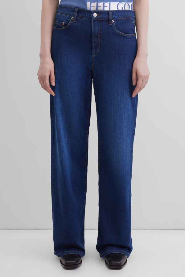 Джинсы wide leg с высокой посадкой