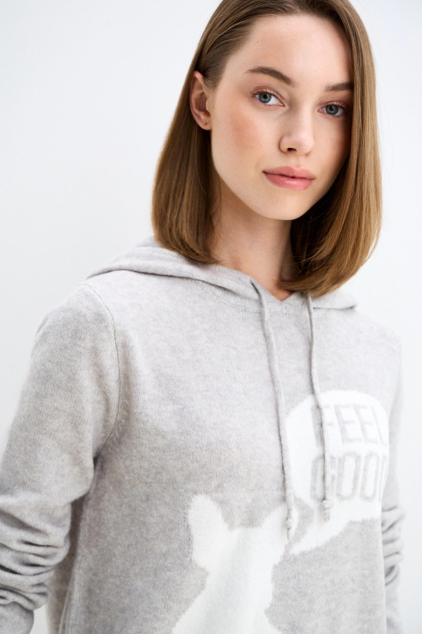 Джемпер прямого кроя с капюшоном