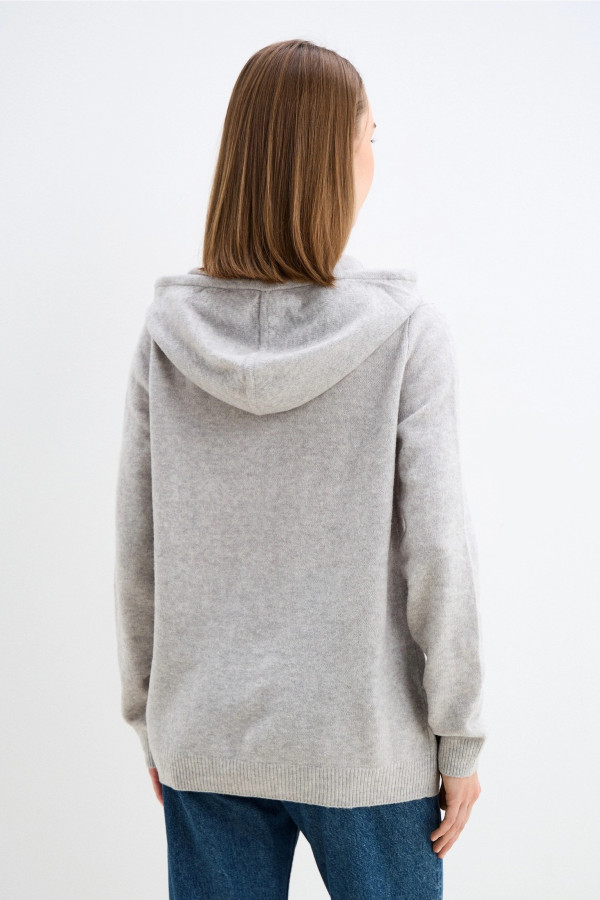 Джемпер прямого кроя с капюшоном