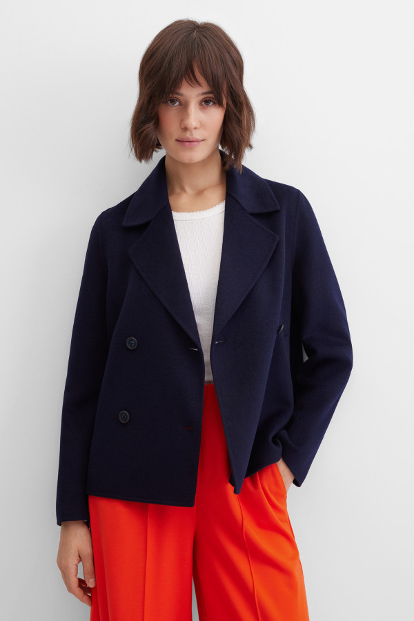 Жакет-куртка двубортный с шерстью