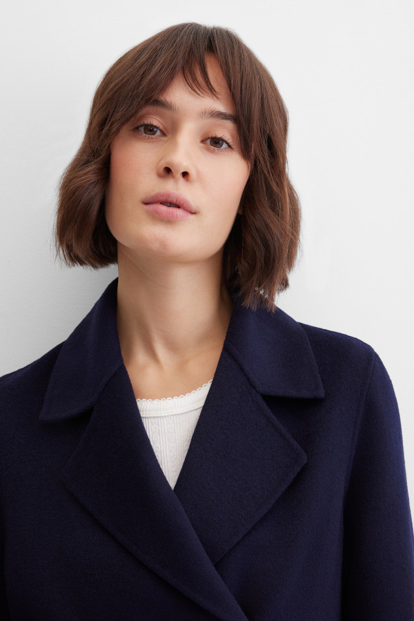 Жакет-куртка двубортный с шерстью